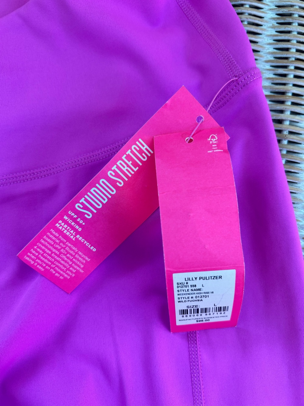 Lilly Pulitzer Luxletic Weekender High Rise Leggings Pink NWT Size L #89 - Picture 13 of 13